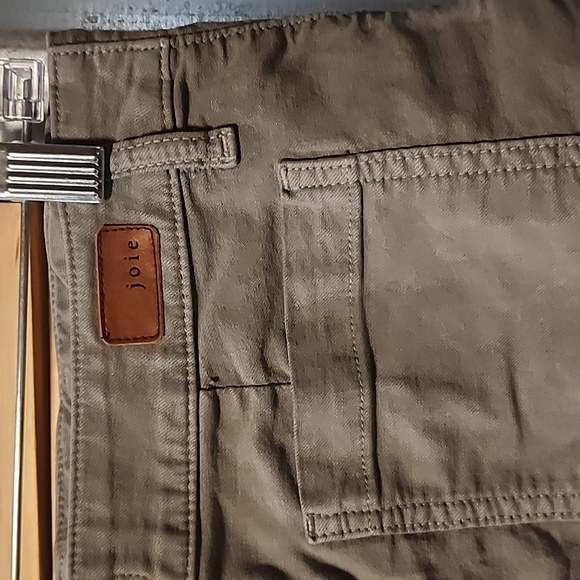 Joie Linen Lyocell Blend Sage Green Elastic High Waist Shorts 10 - Picture 2 of 4